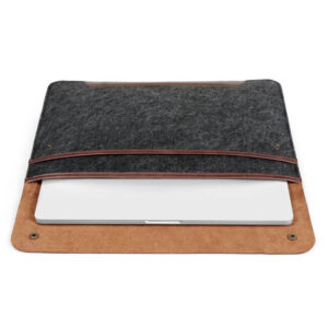 Fine Leather and Fleece Sleeve Bag
