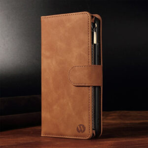 Zipper Leather Wallet Case Iphone