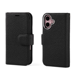 Iphone 16 Black Leather Case Supplier