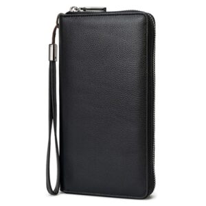 Women RFID Blocking Long Wallet Leather Zip Around Phone Clutch Large Capacity Ladies Travel Purse Wristlet
